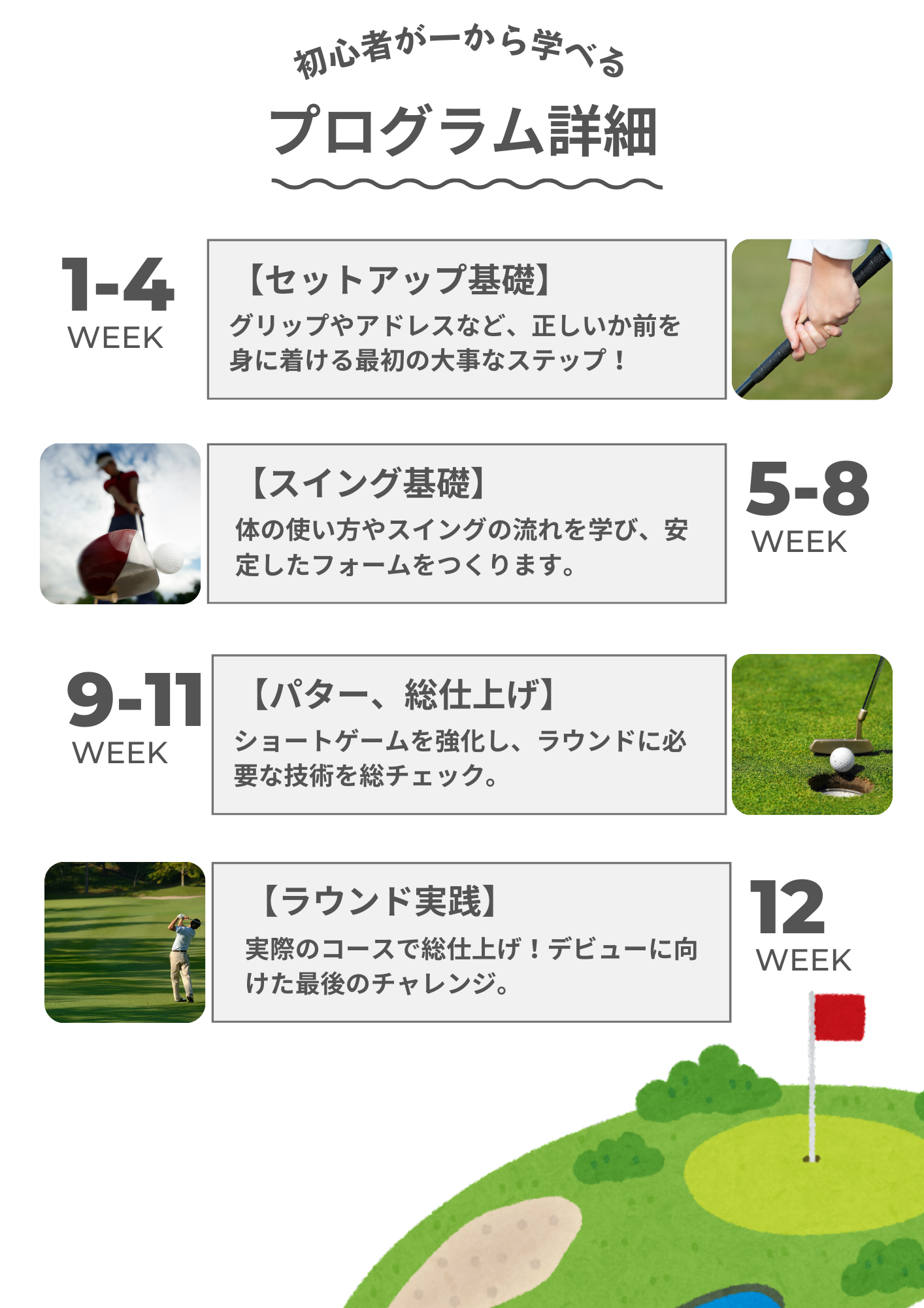 初心者ゴルフレッスンプログラム｜ROYAL GREEN Mito（ロイヤルグリーン水戸）