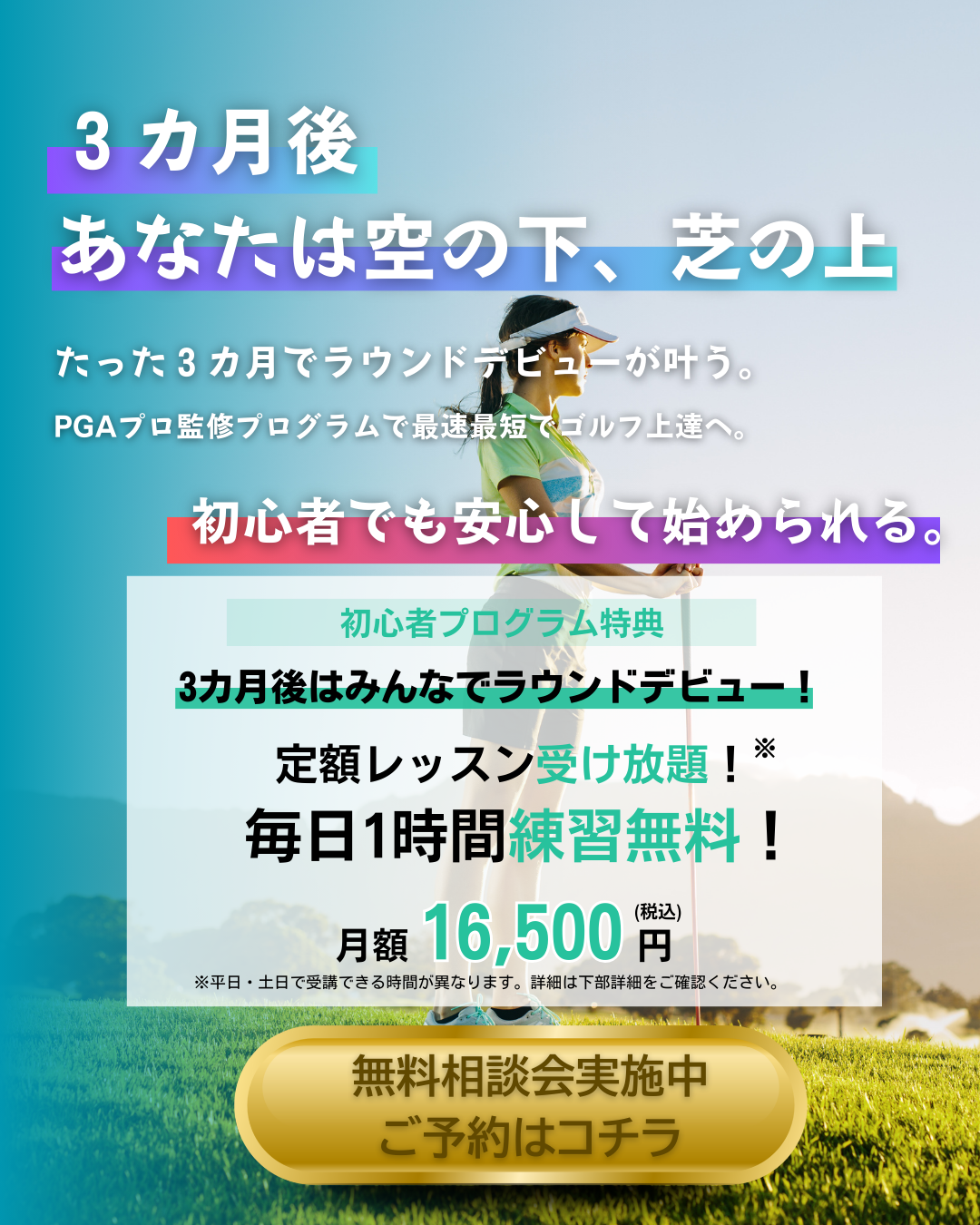 初心者ゴルフレッスンプログラム｜ROYAL GREEN Mito（ロイヤルグリーン水戸）