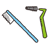 歯ブラシと歯間ブラシ