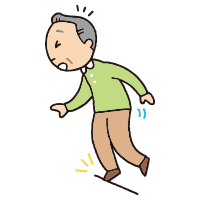 つまづく男性