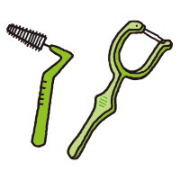 歯間ブラシとフロス