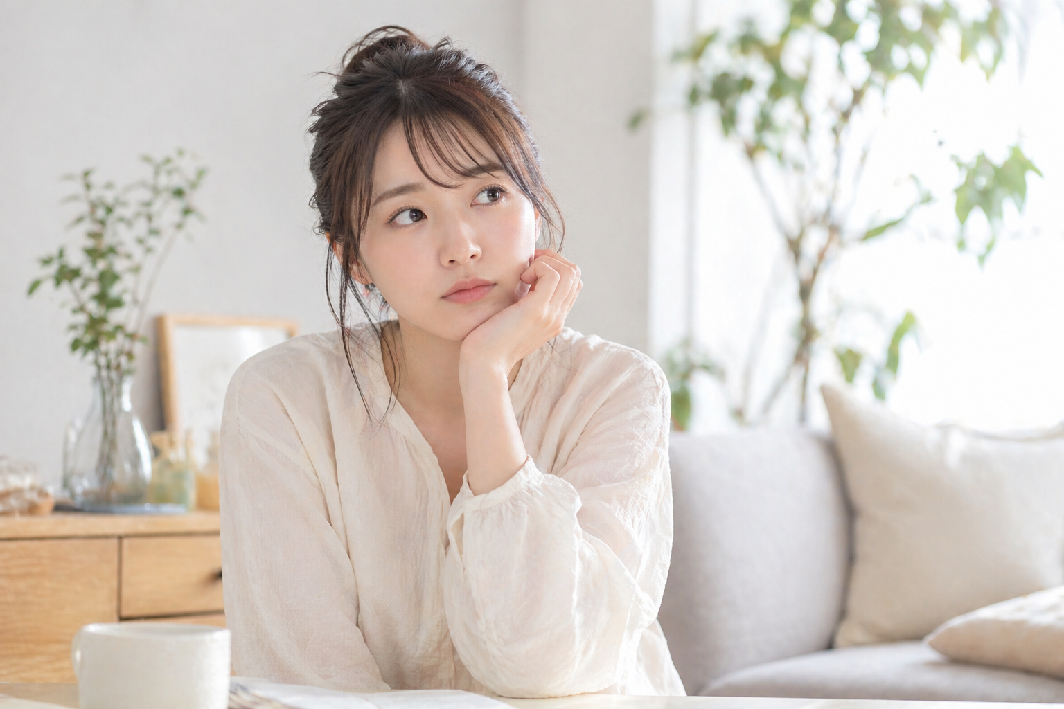 運が開けず悩んでいる女性の画像