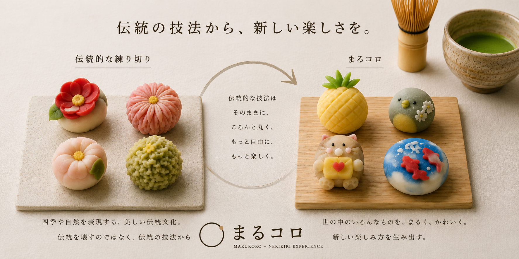日本の伝統技法を用いた新しい練り切り