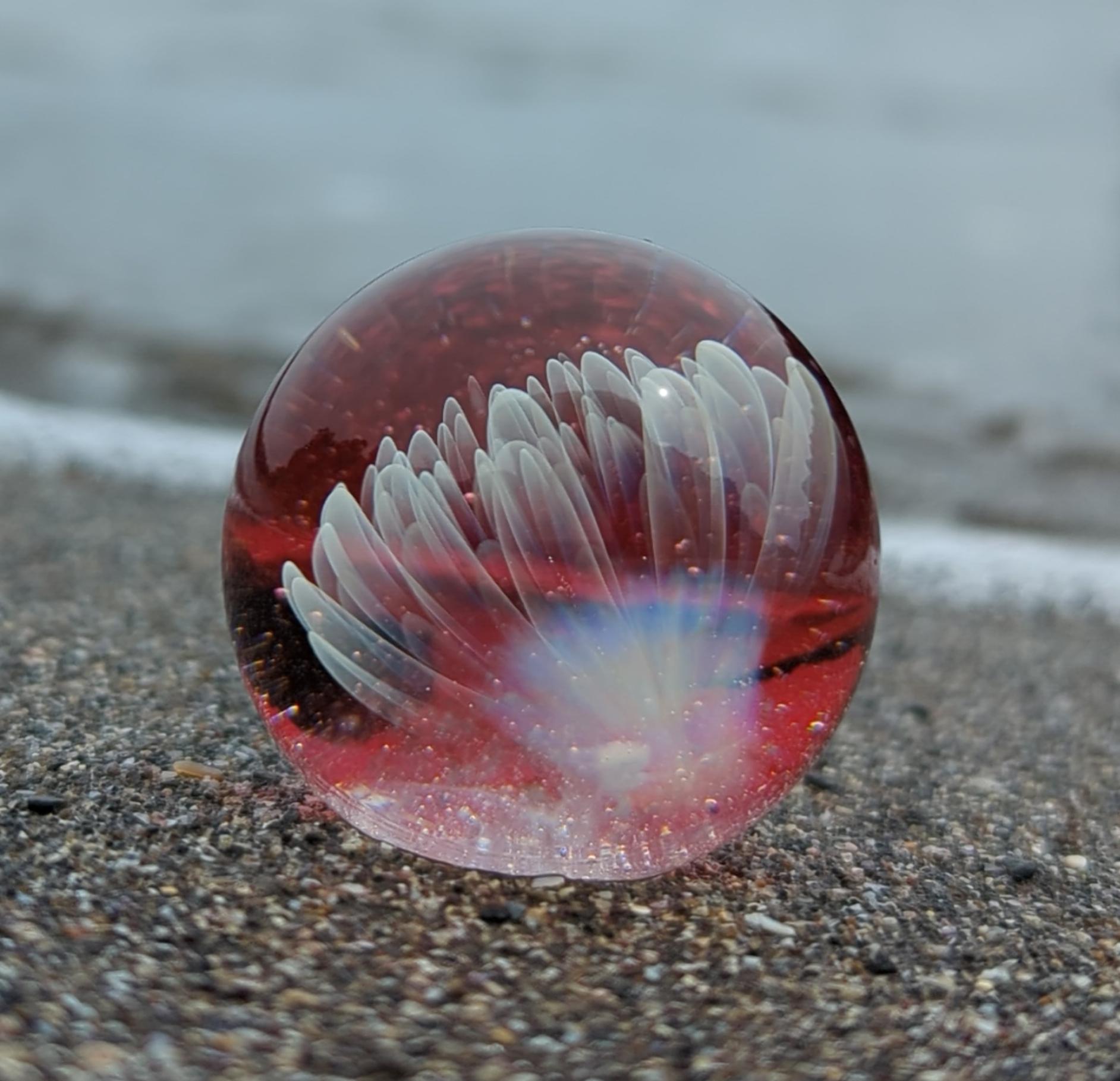 花のガラス玉「よろこび」 遺骨ガラスのガラス玉の商品画像
