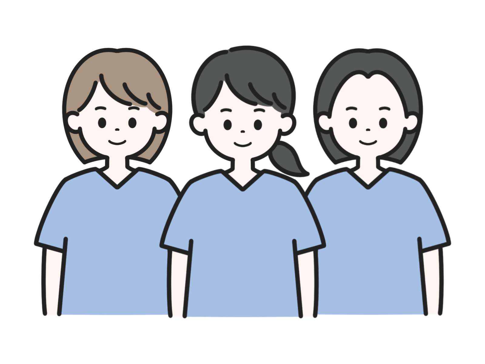 歯科衛生士3人のイラスト