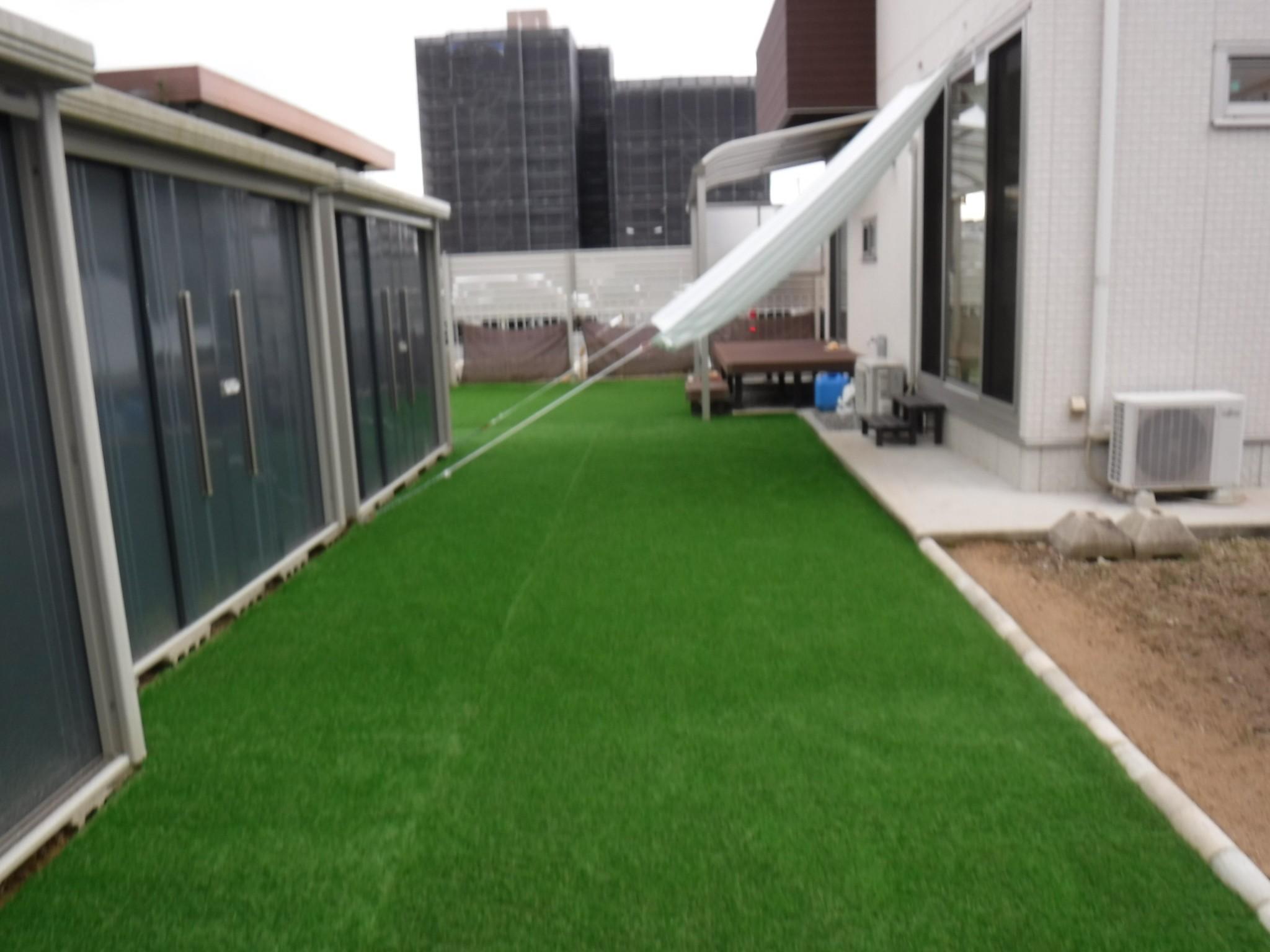 島根県松江市のお庭で人工芝施工