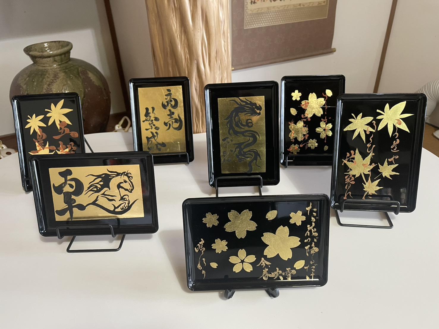 五明金箔工芸様とのコラボ作品（金箔×書道）