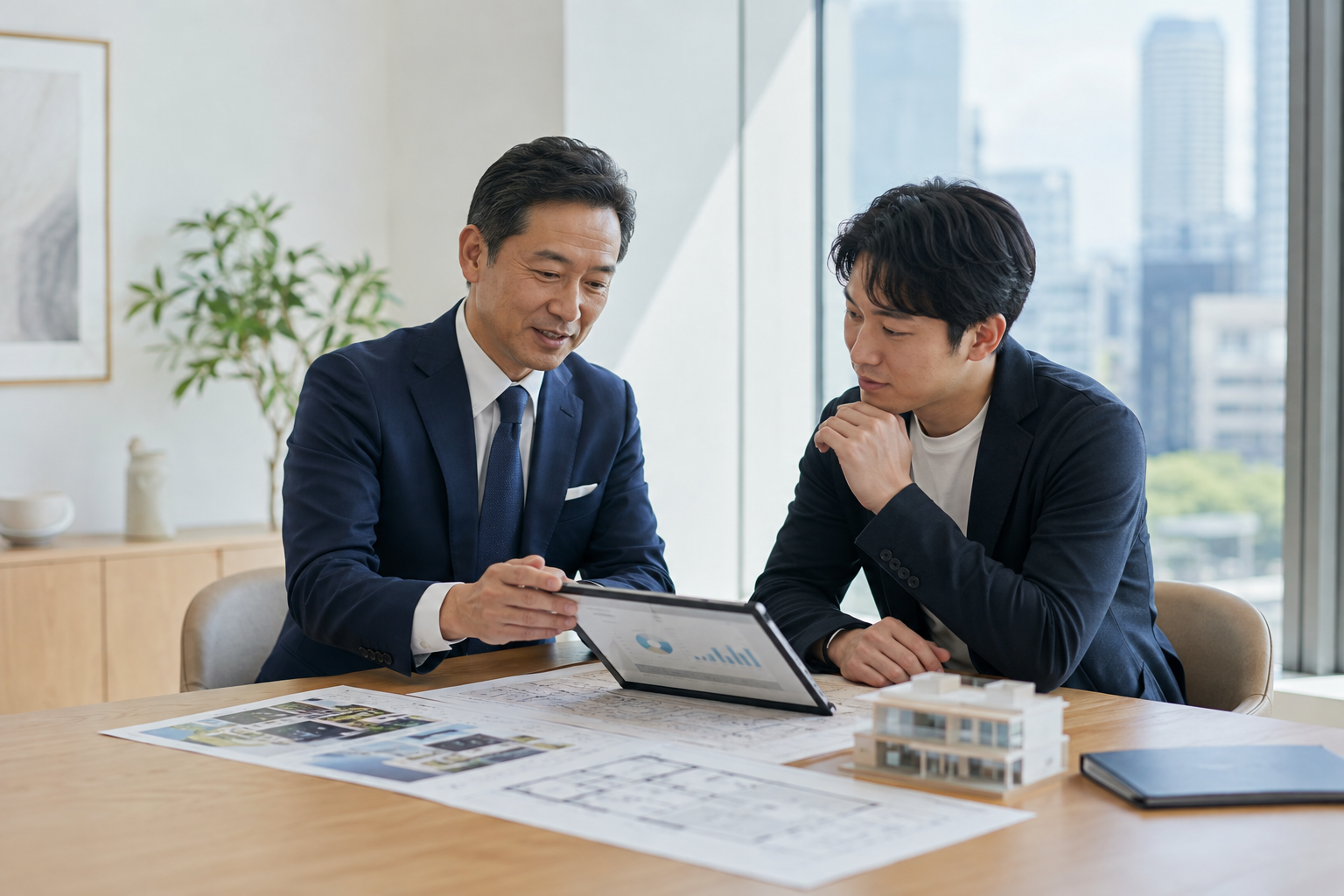 不動産活用について相談するお客様と担当者