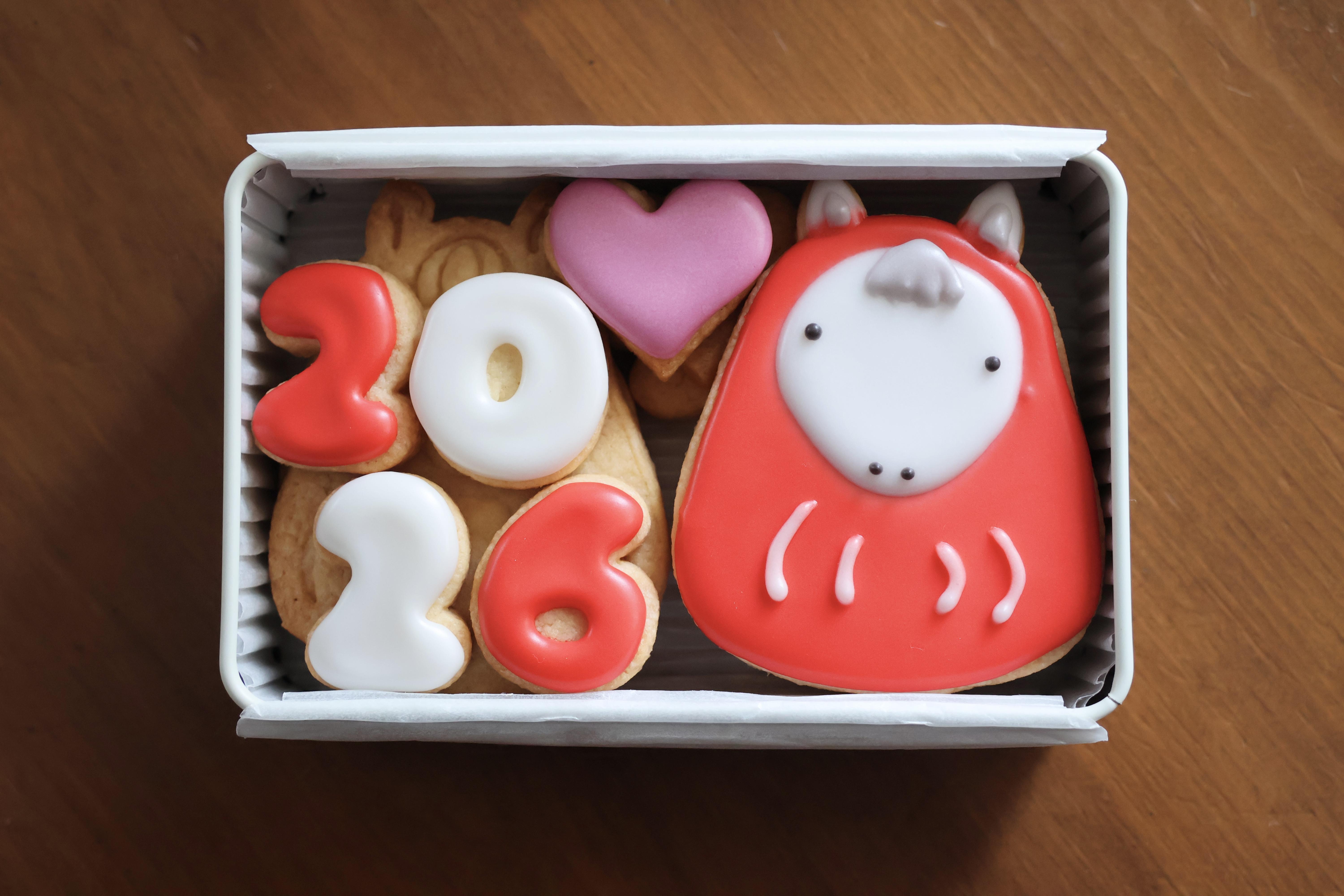 馬のアイシングクッキー缶(お正月)　12月27日発送予定の商品画像