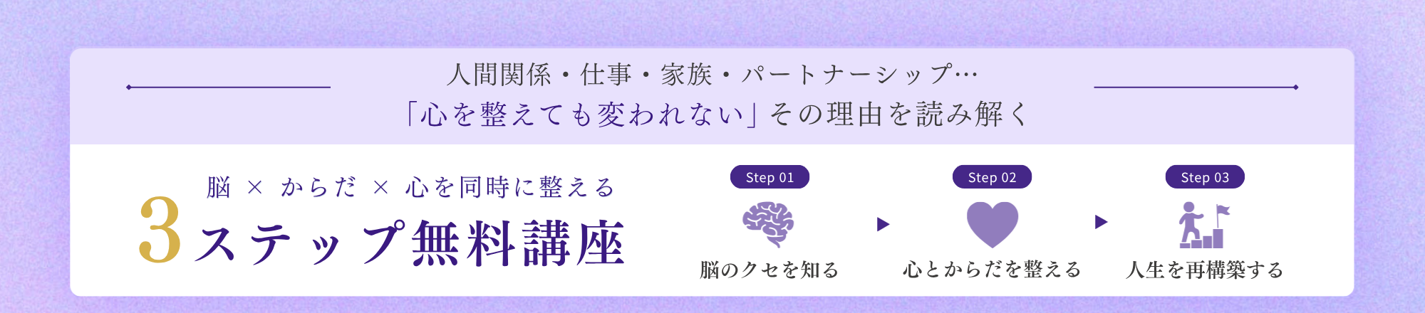 脳×からだ×心を同時に整える　3ステップ無料講座