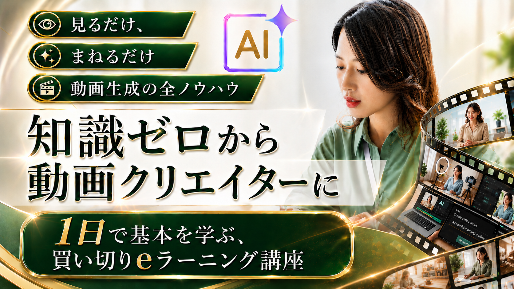 AI動画生成クリエイター養成講座の教材を提供します