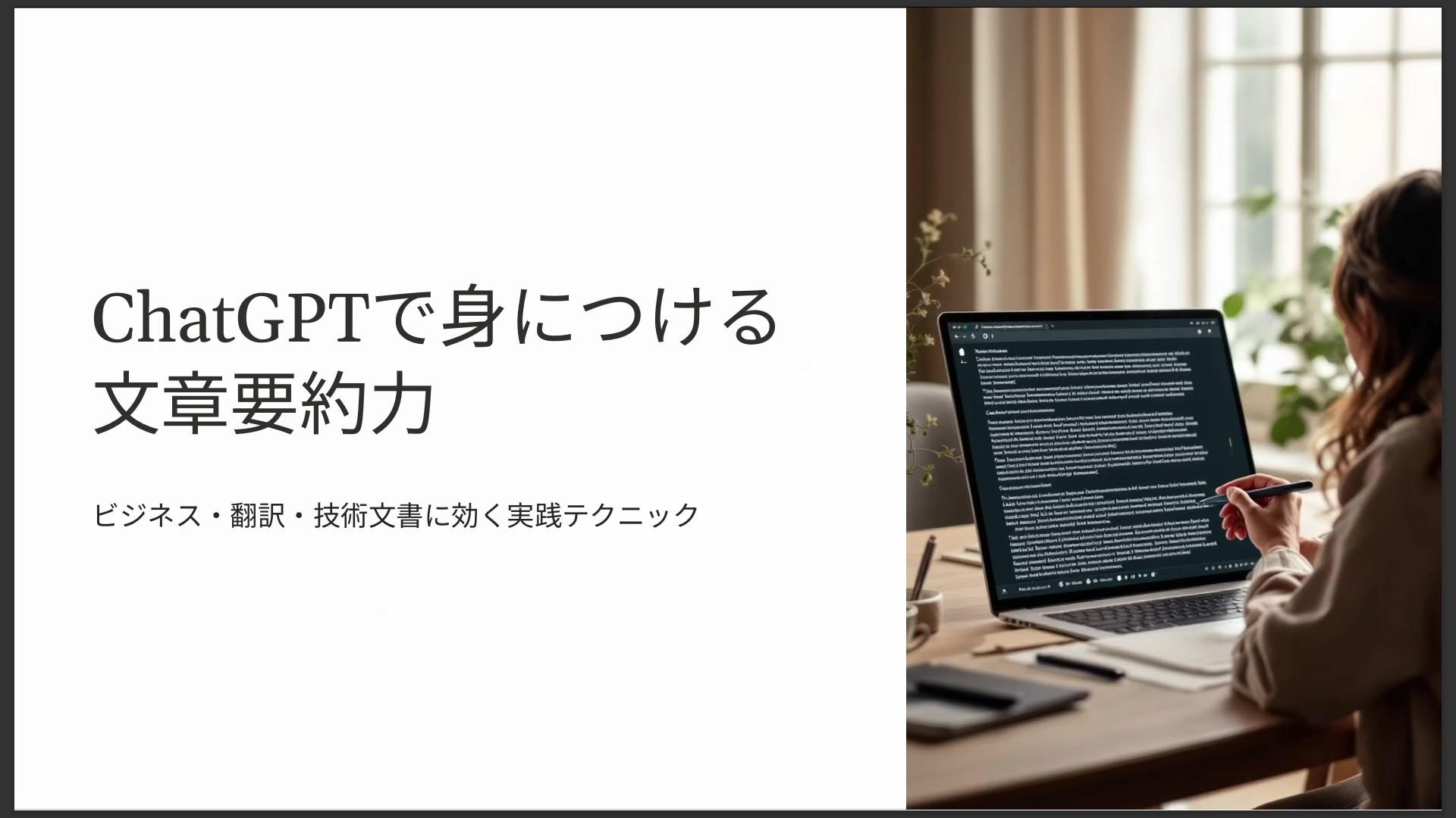 ChatGPTで身に付ける文章要約術