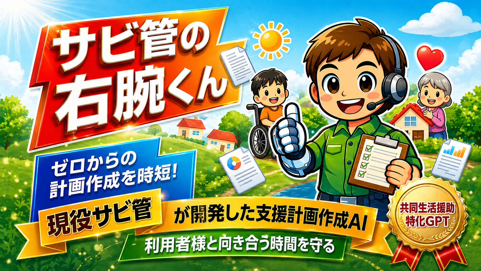 障害者グループホームの個別支援計画作成を時短します。現役サビ管開発｜入力だけで計画案を自動生成｜障がい福祉