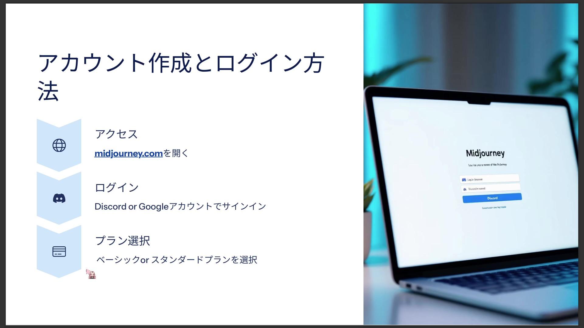 アカウント作成とログイン方法