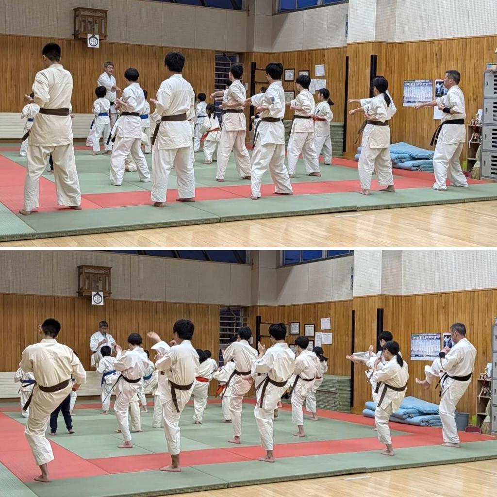 北海道ニセコ町の空手教室 新極真会外舘道場ニセコ道場 基本稽古風景