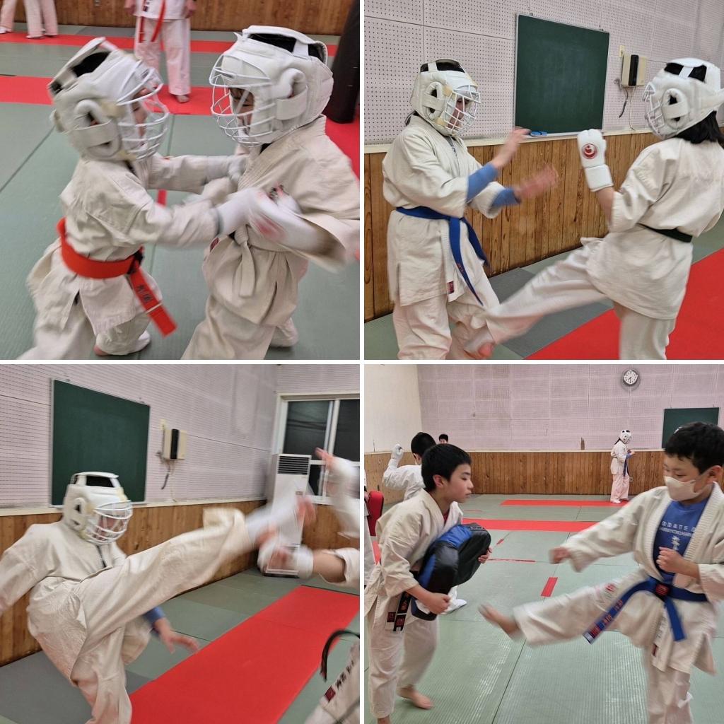 北海道稚内市の空手教室 新極真会外舘道場稚内道場 組手稽古風景