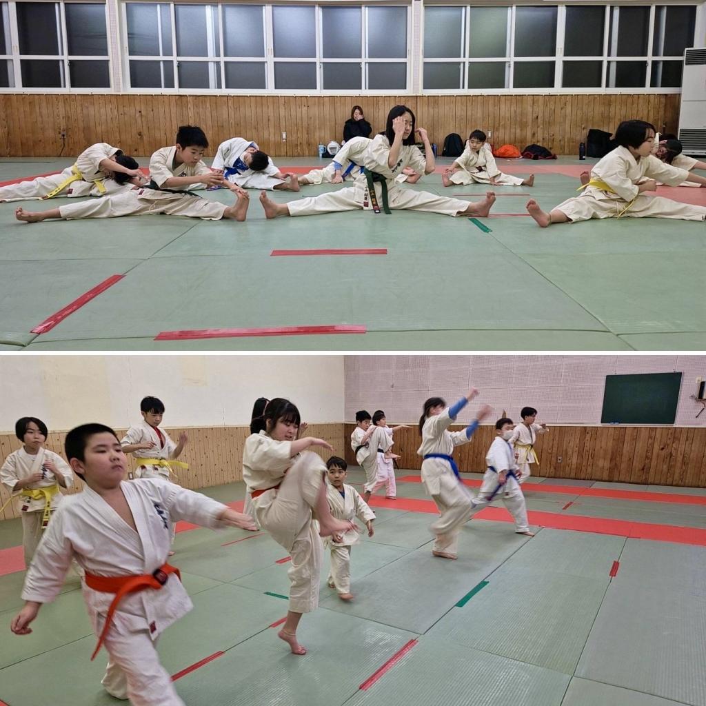 北海道稚内市の空手教室 新極真会外舘道場稚内道場 基本稽古風景