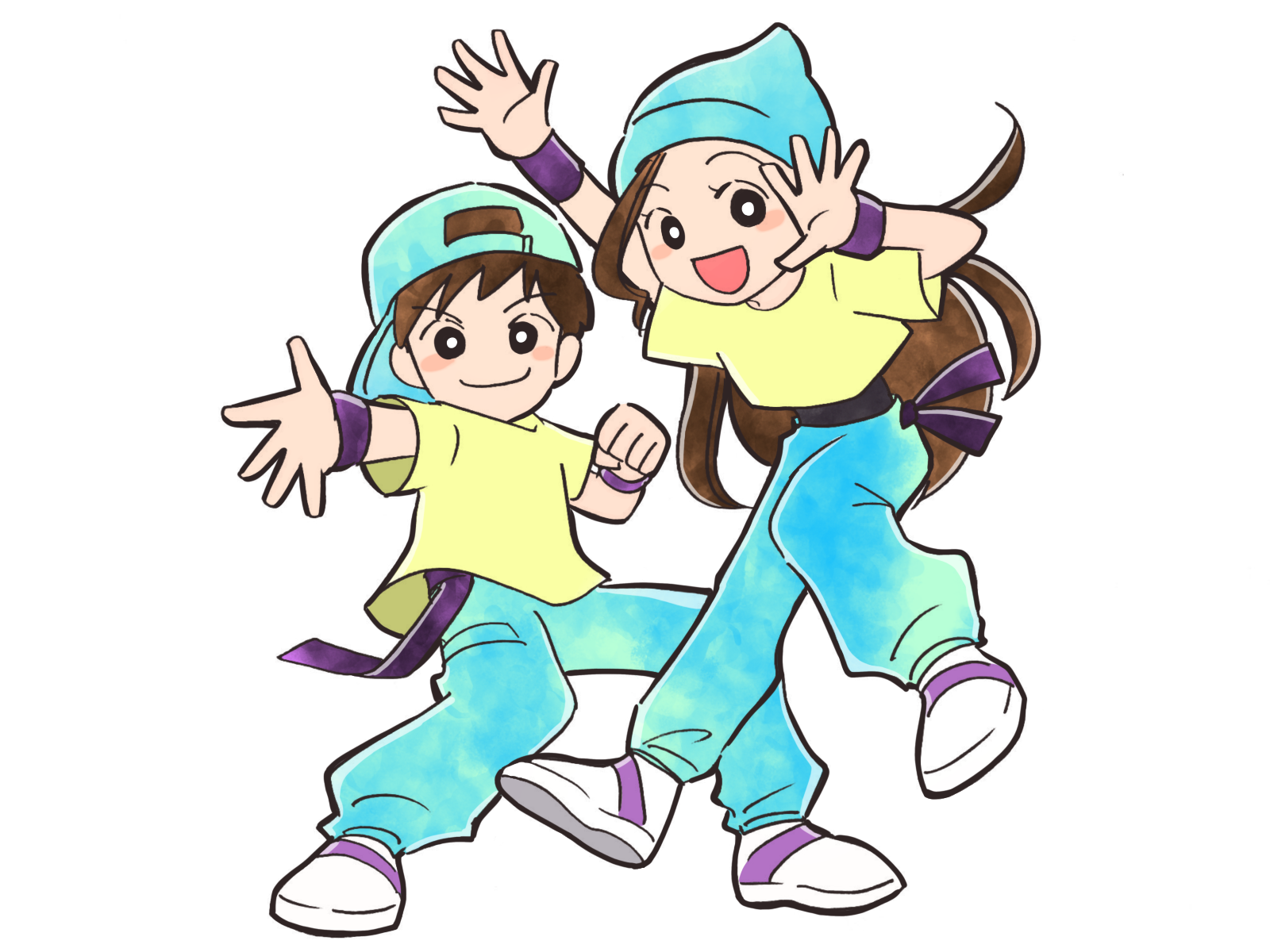 RINA-Dance Park.で元気にダンスを楽しむ子供たちのイラストイメージ