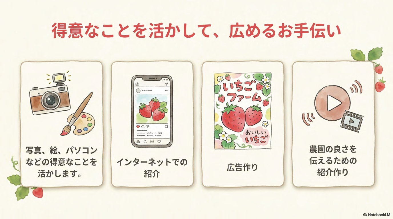 得意なことを活かして、広めるお手伝い