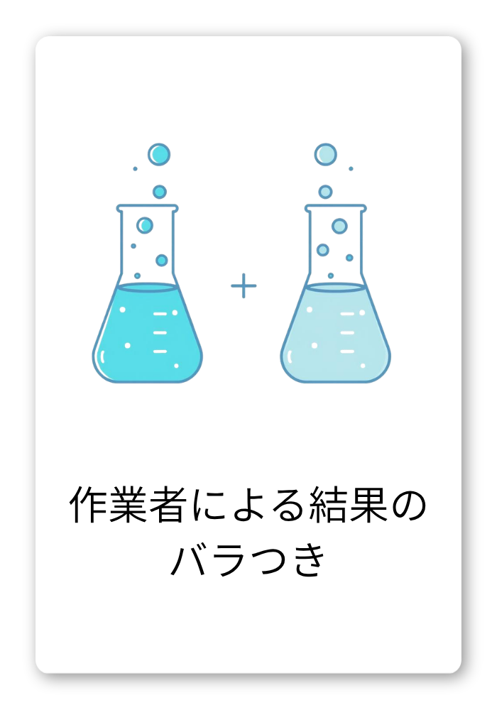 作業者による結果のバラツキ
