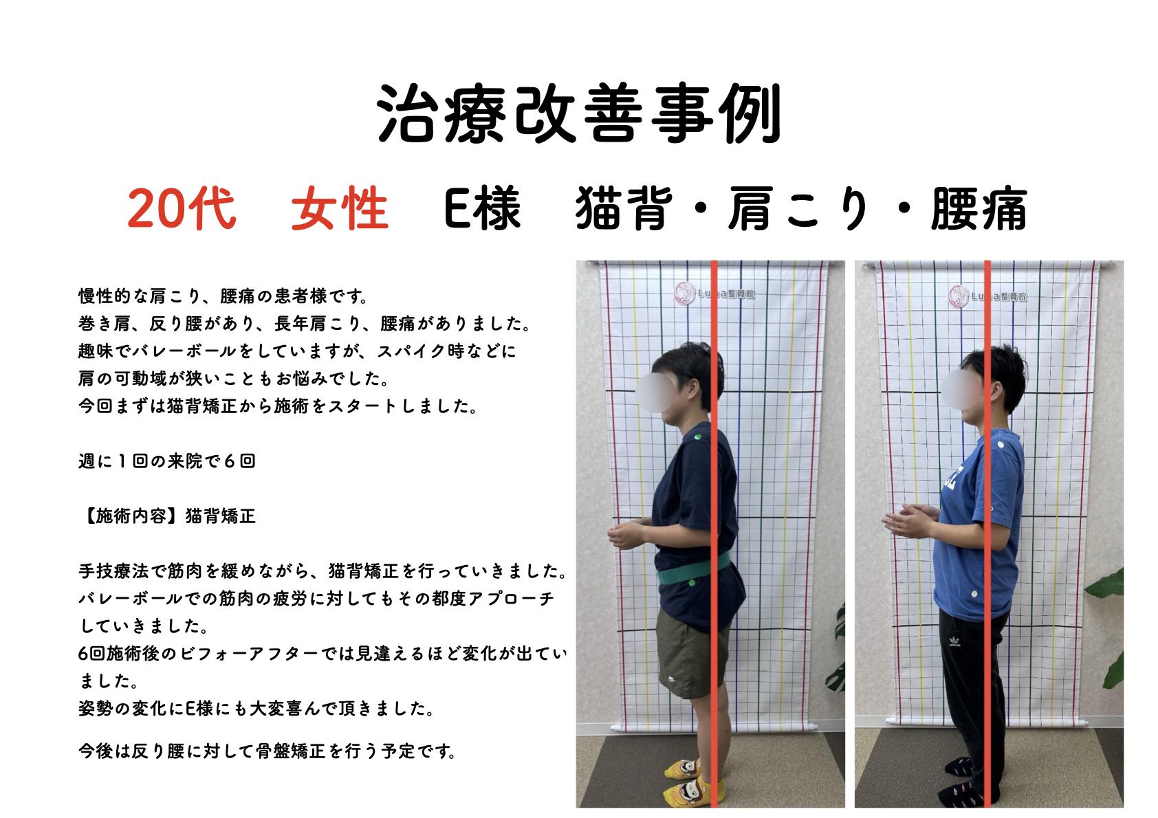 春日市ⅠLuna整骨院・レディース整体院の改善ビフォーアフター