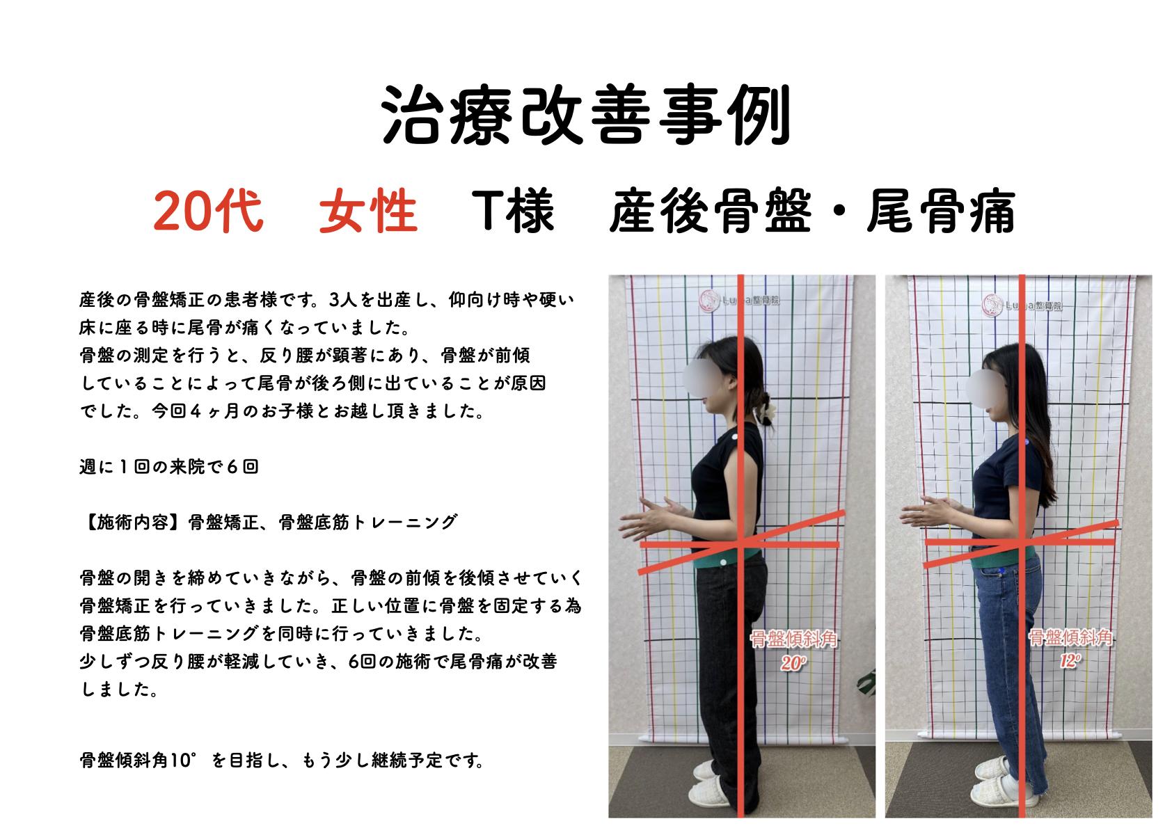 春日市ⅠLuna整骨院・レディース整体院の改善ビフォーアフター