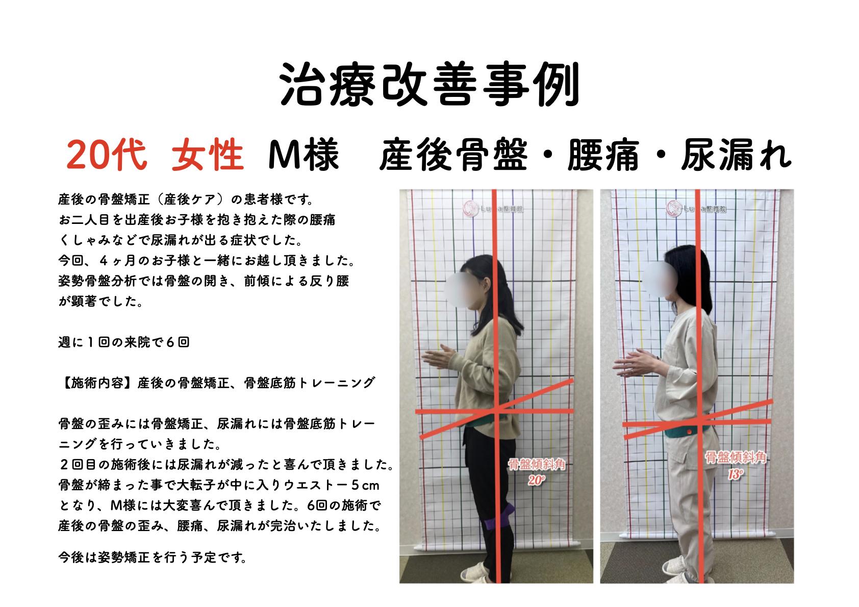 春日市ⅠLuna整骨院・レディース整体院の改善ビフォーアフター