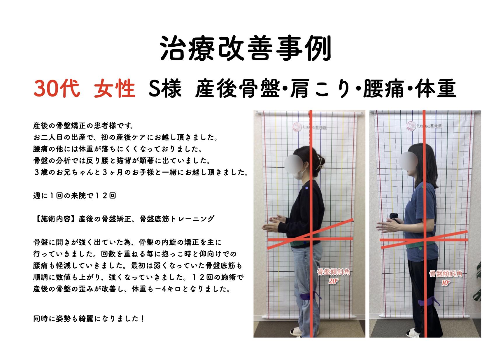 春日市ⅠLuna整骨院・レディース整体院の改善ビフォーアフター