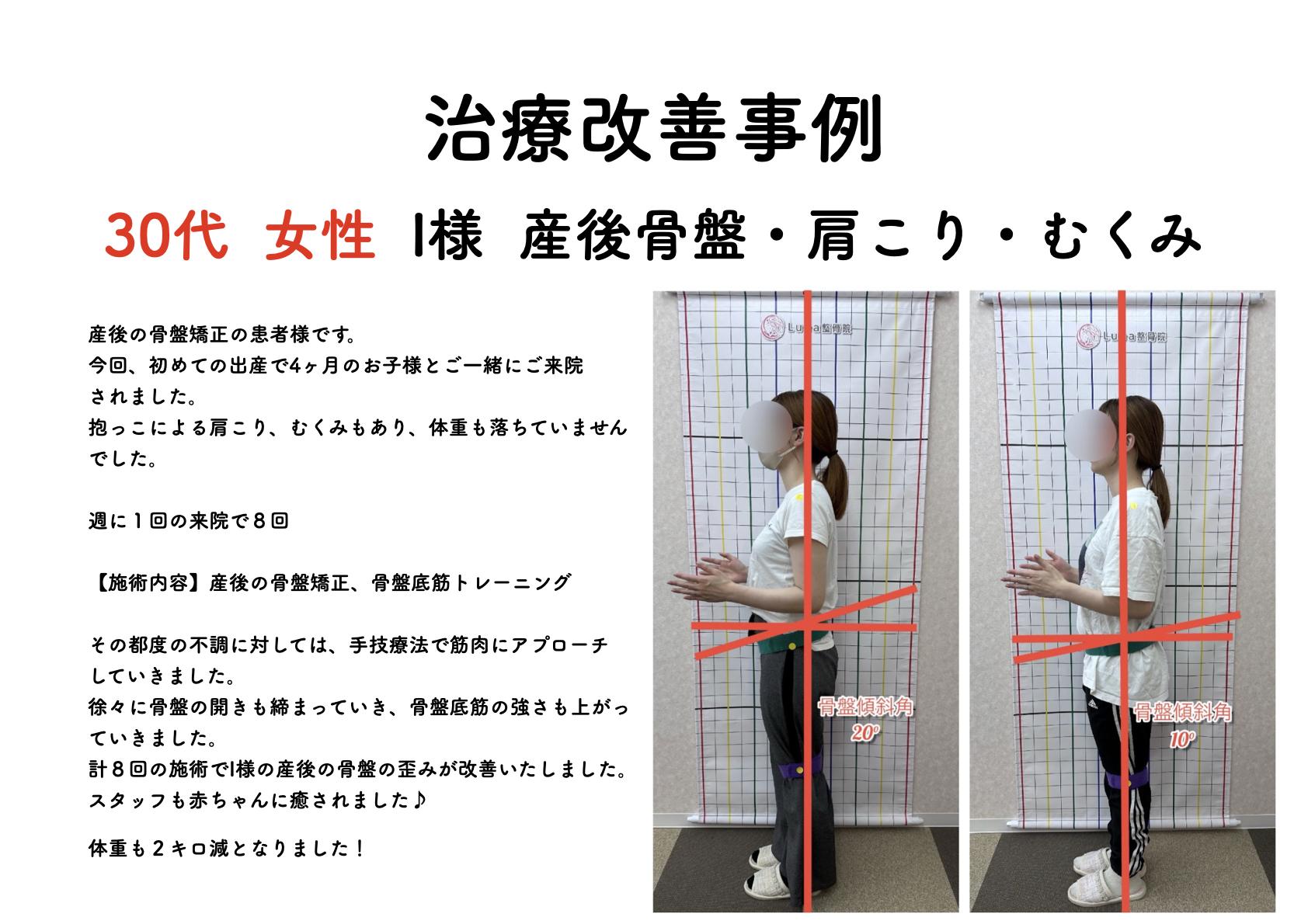 春日市ⅠLuna整骨院・レディース整体院の改善ビフォーアフター