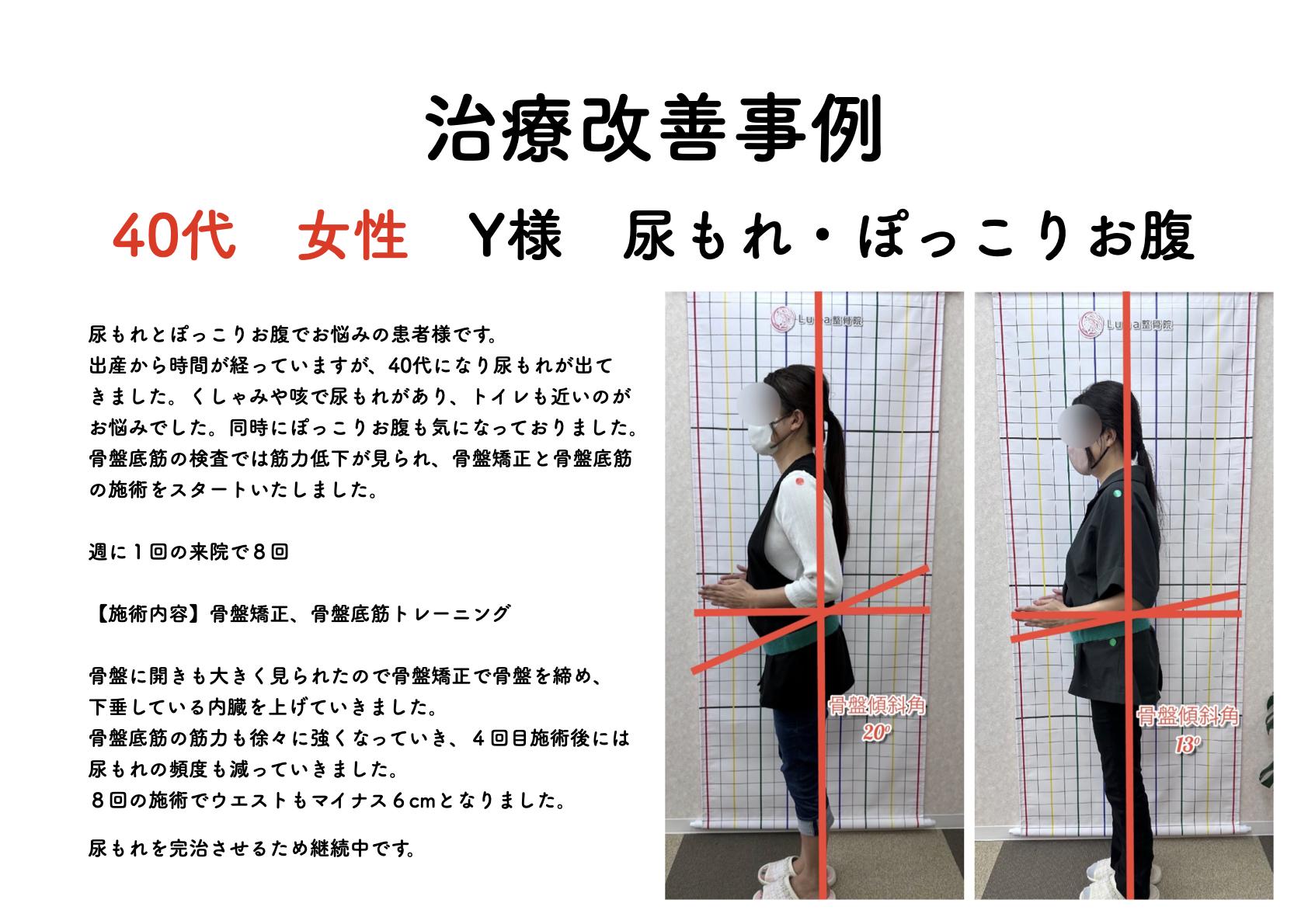 春日市ⅠLuna整骨院・レディース整体院の改善ビフォーアフター