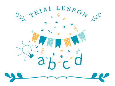アブクドゥイングリッシュスクール（abcd English School）予約、ABCのガーランドイラスト