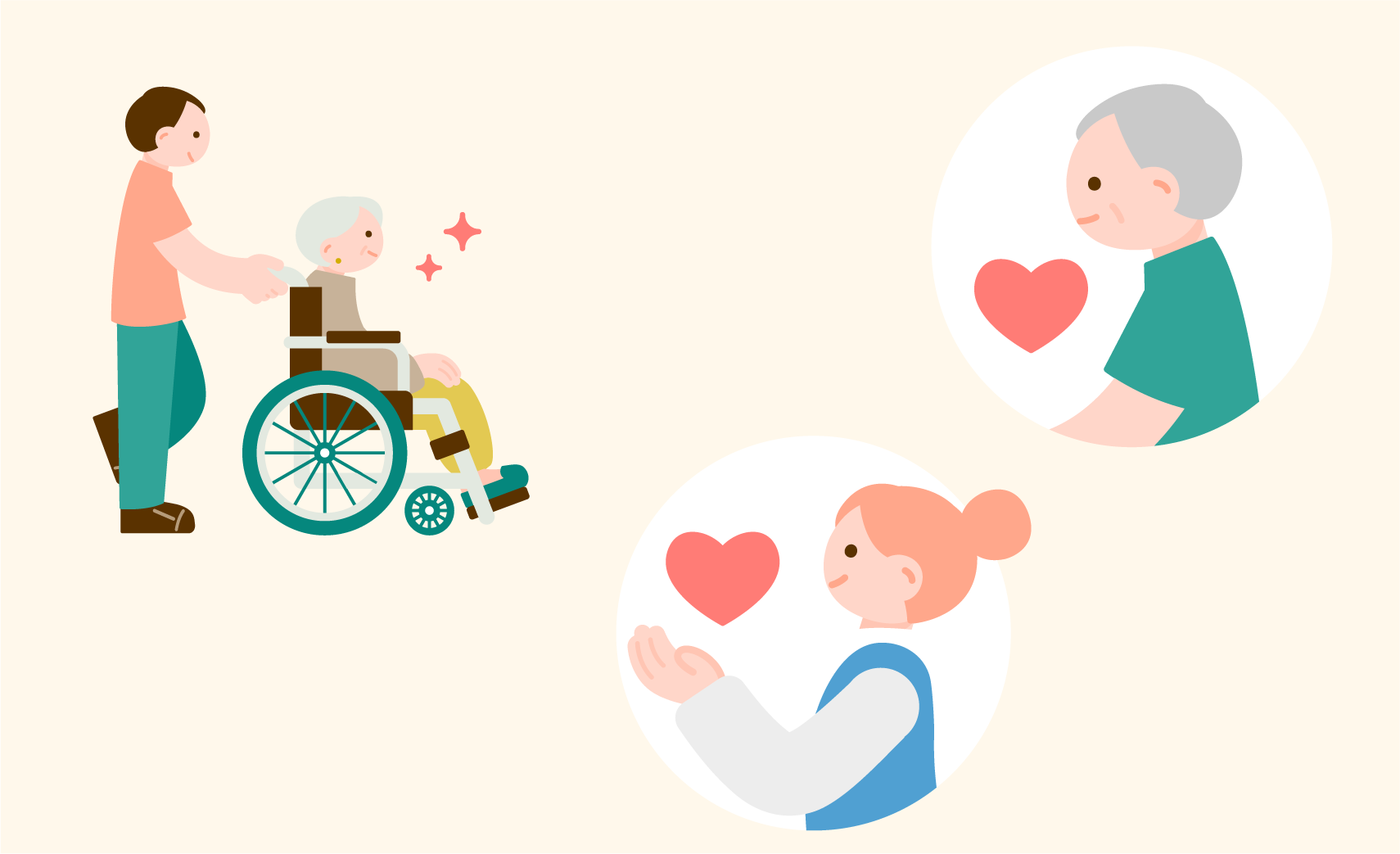 ハートを手で抱えた寄付を想像させるイラスト