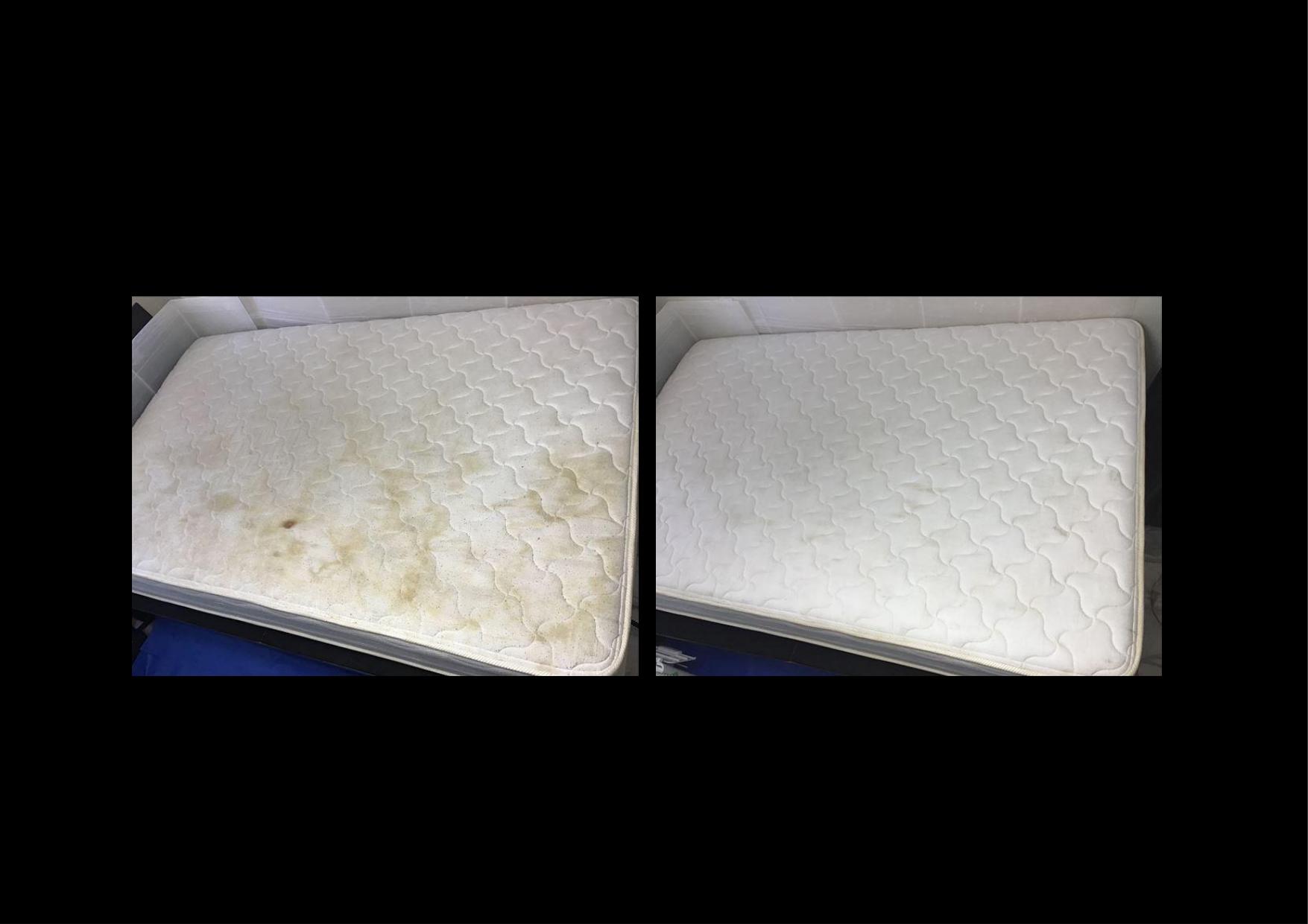 横浜のマットレスクリーニングの前後の写真