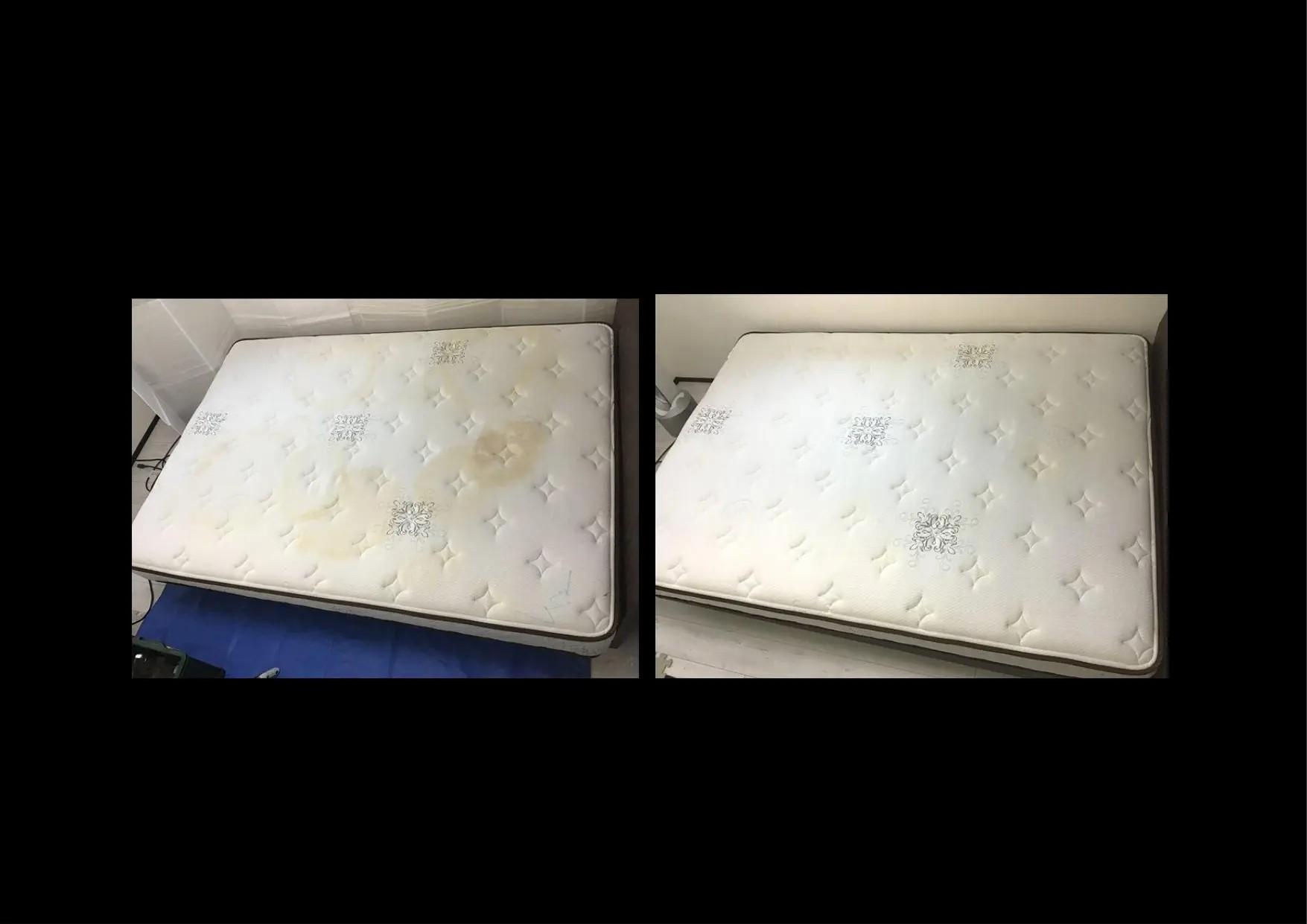 横浜のマットレスクリーニングの前後の写真