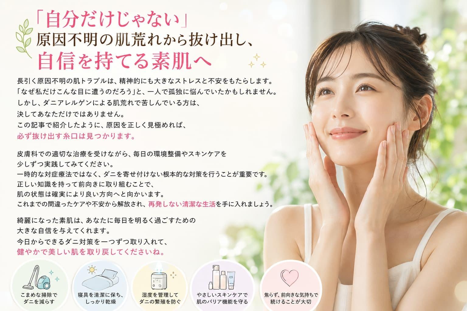 原因不明の肌荒れから抜け出し、自身の持てる素肌に