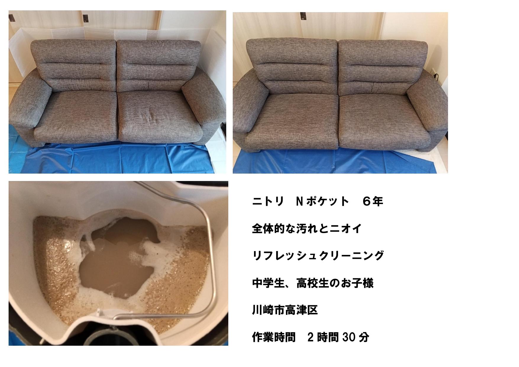 ニトリNポケットの全体汚れとニオイをクリーニングした施工事例