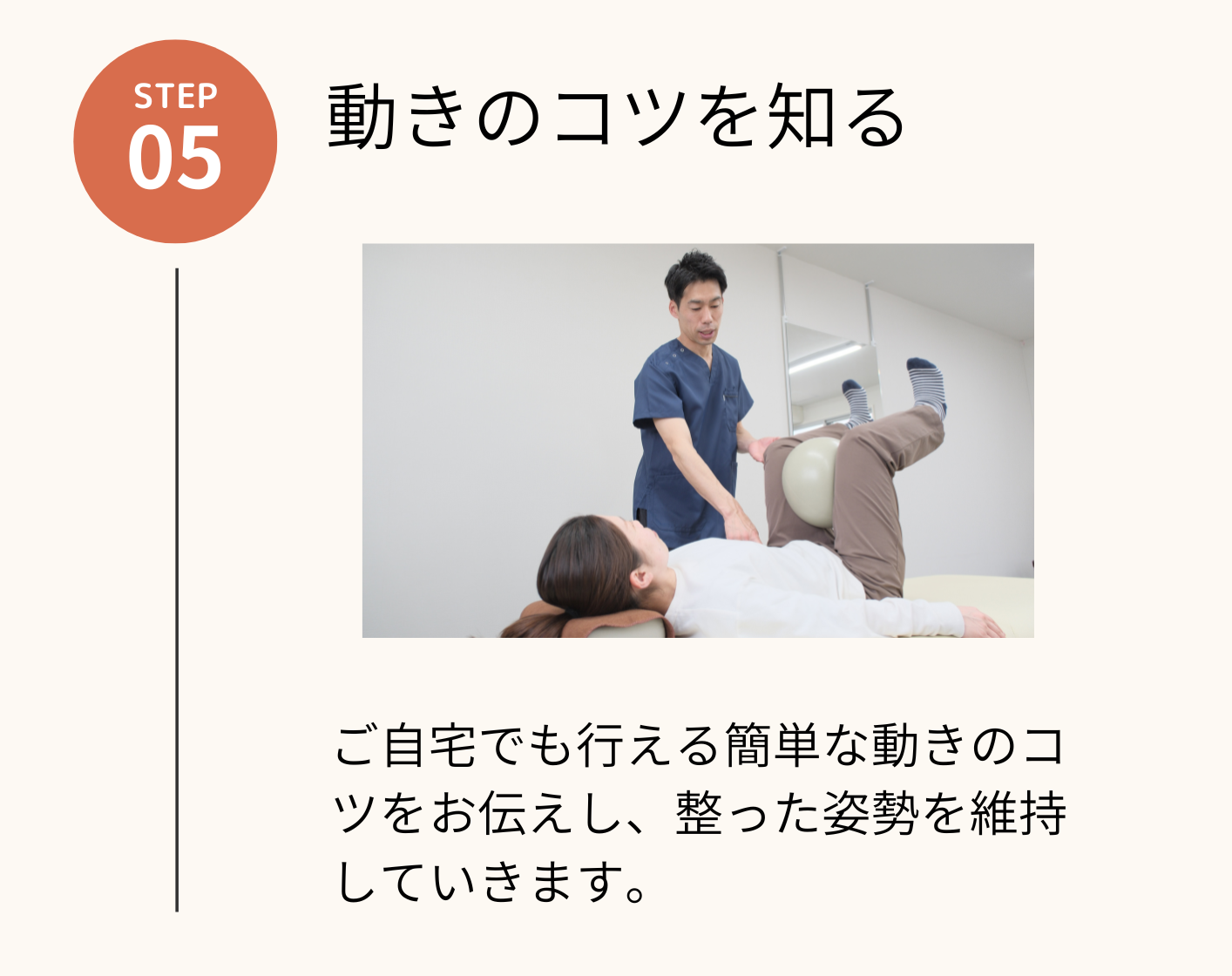 患者様に運動を教える画像