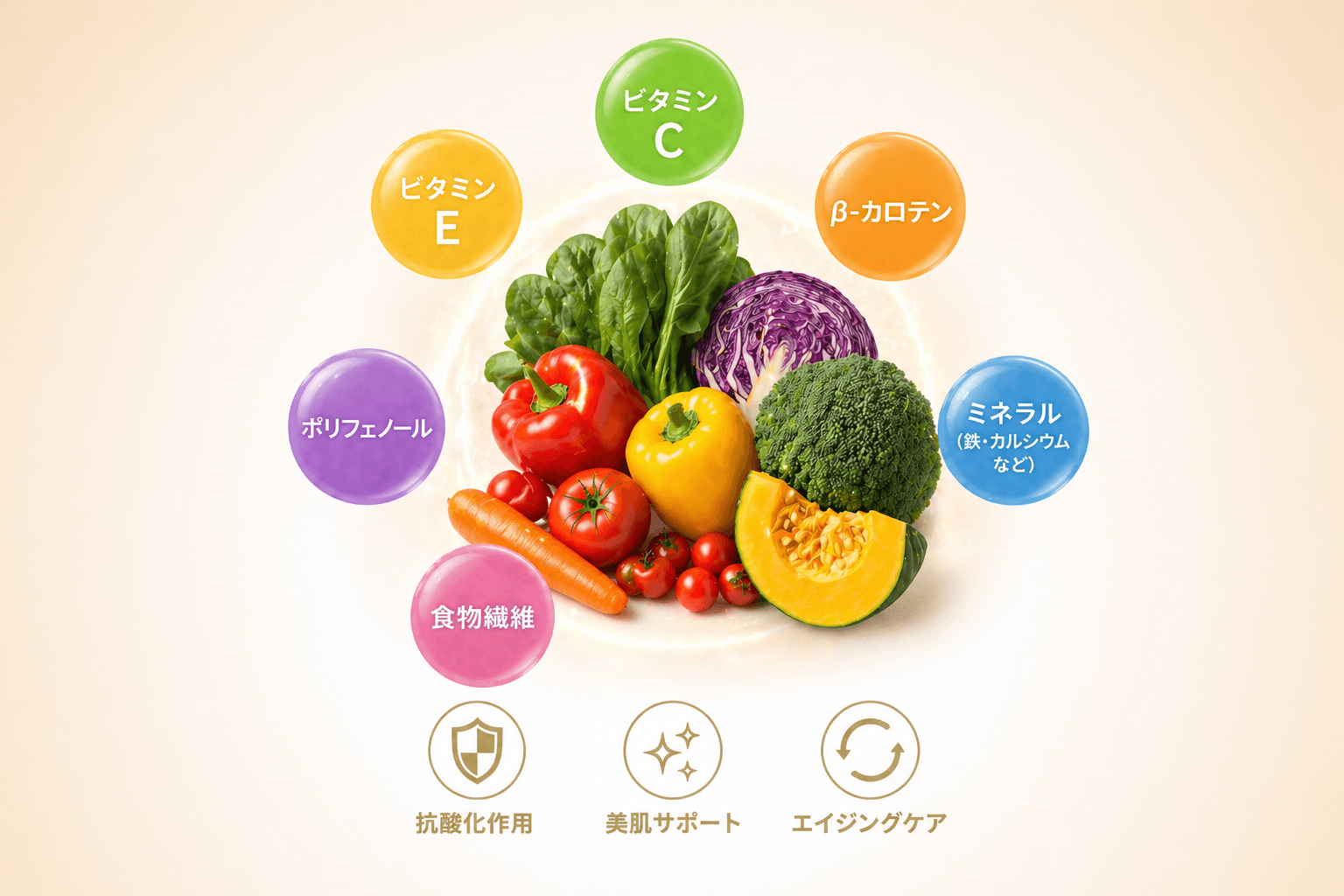 ビタミンやミネラルなどキレイを作る栄養素がたっぷり含まれた野菜
