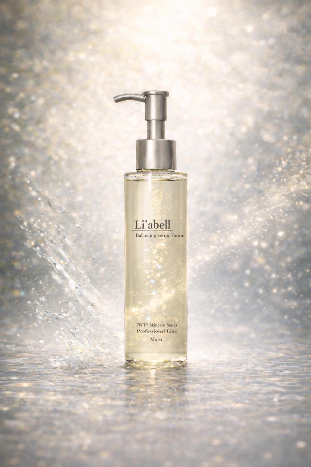 Li’abell®バランシングセラムローションの商品イメージ。メープルウォーターを70%以上配合し、ナールスゲンを規定量以上配合したサロン専売スキンケアローション