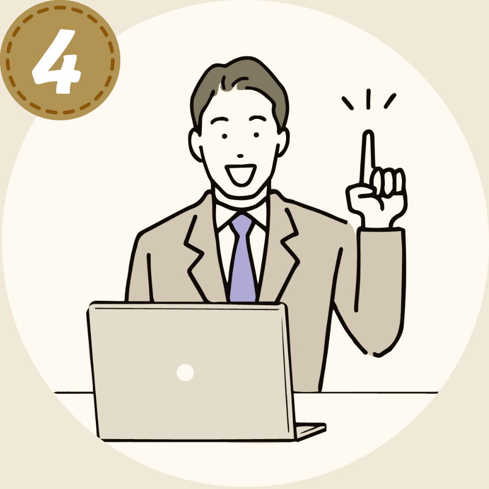 オンラインで賃貸物件の申込み手続きを進めるスタッフのイラスト