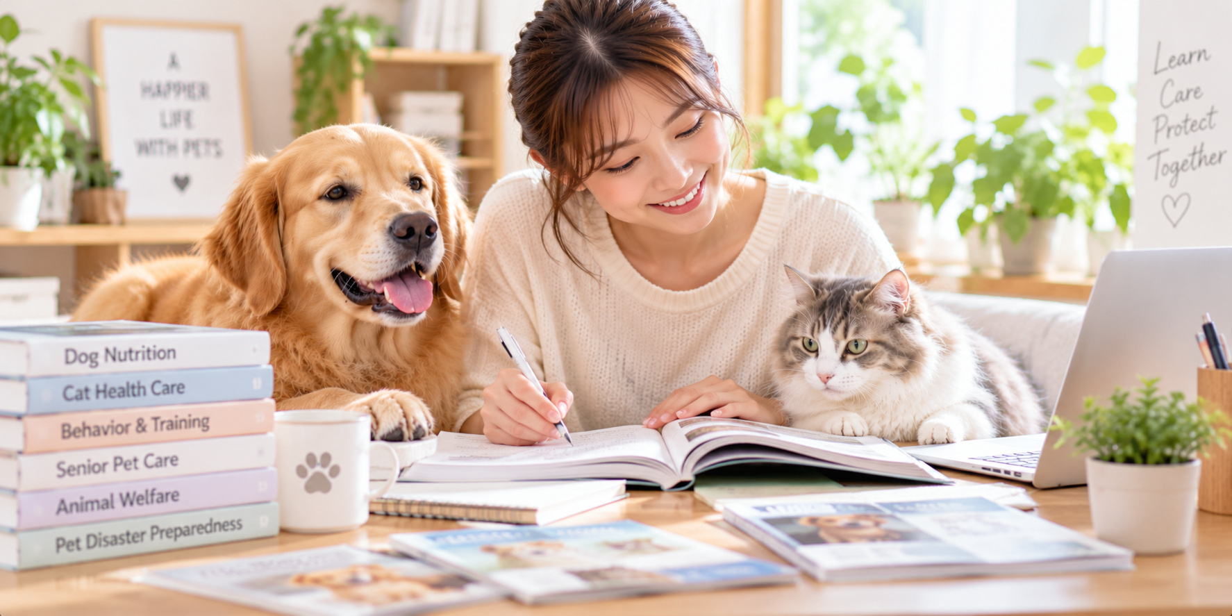 犬と猫のために資格取得を目指す人