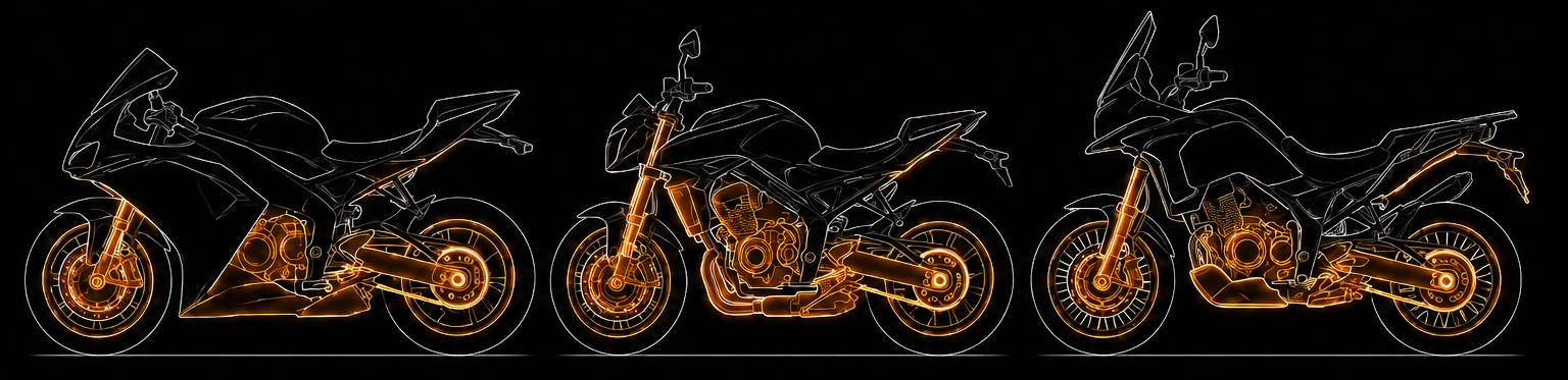 ReBORNが重点的に洗浄するバイクの汚れやすい箇所