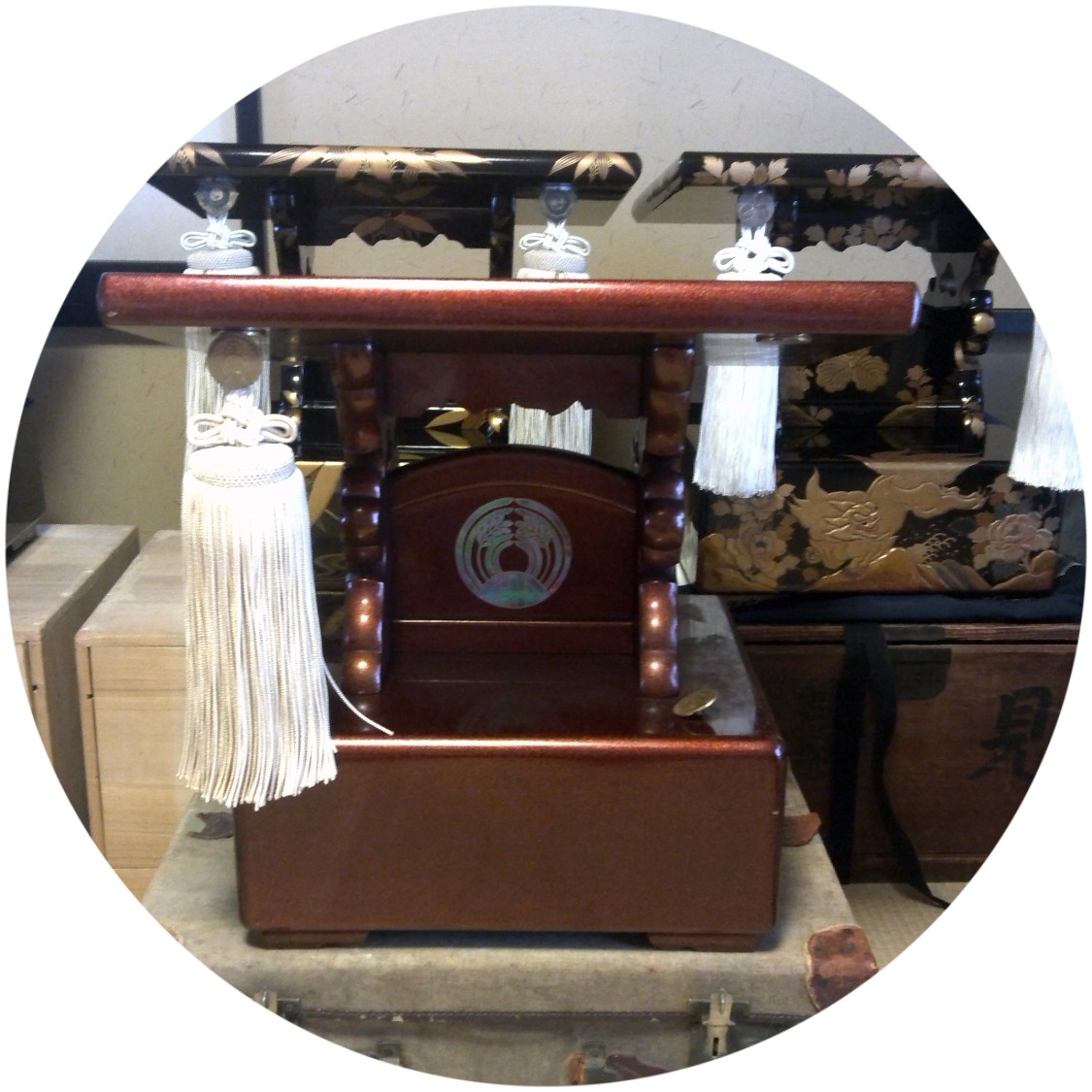 義太夫 見台 浄瑠璃 文楽 竹に雀