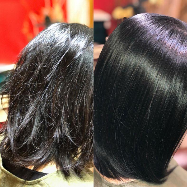 美容室Atom｜頭皮ケア＆髪質改善、京成高砂駅より徒歩1分。大人女性のためのプライベートサロン｜髪質改善トリートメント　ビフォーアフター