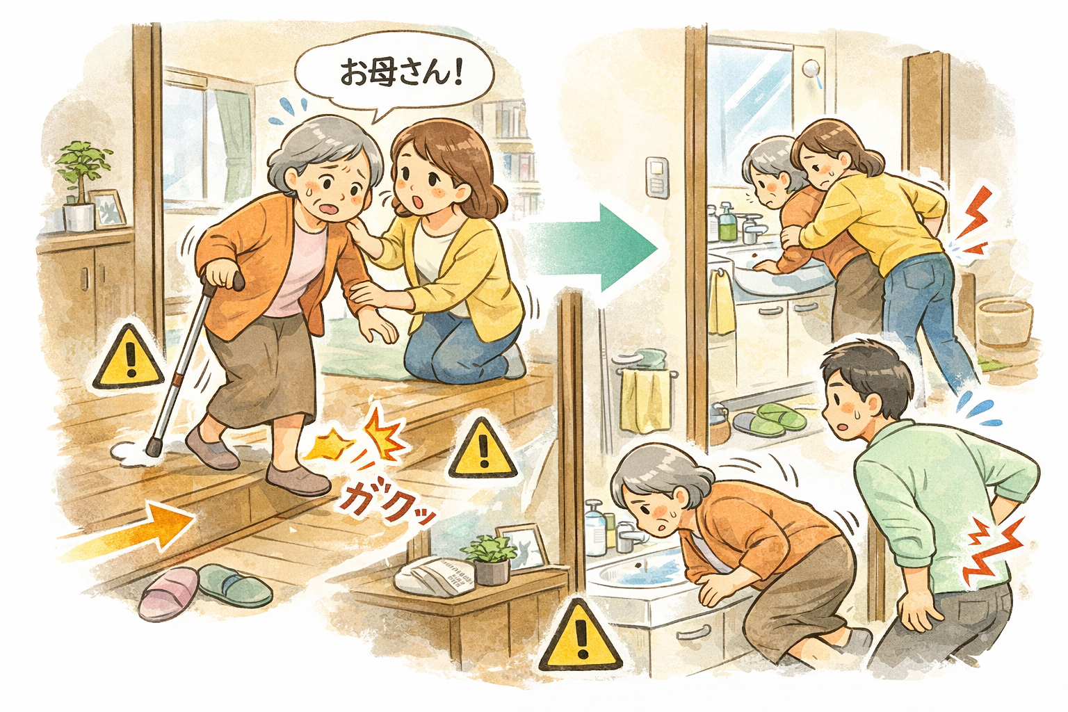 病院や施設では、リハビリを受けられます。 でも本当に困るのは、自宅での生活です。