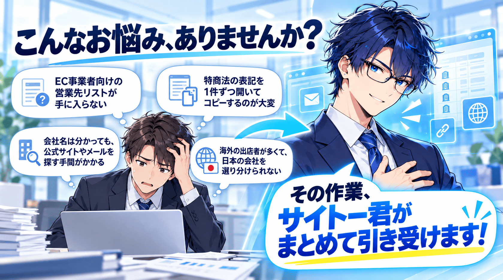 メッサ働くAI社員サイトー君こんなお悩み有りませんか