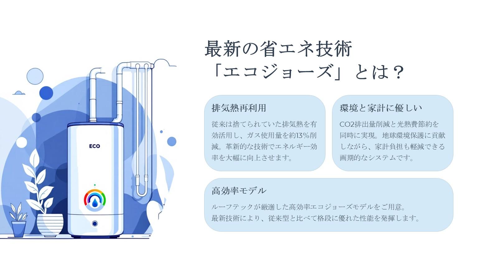 ルーフテック有限会社の教える最新の省エネ技術 「エコジョーズ」とは？