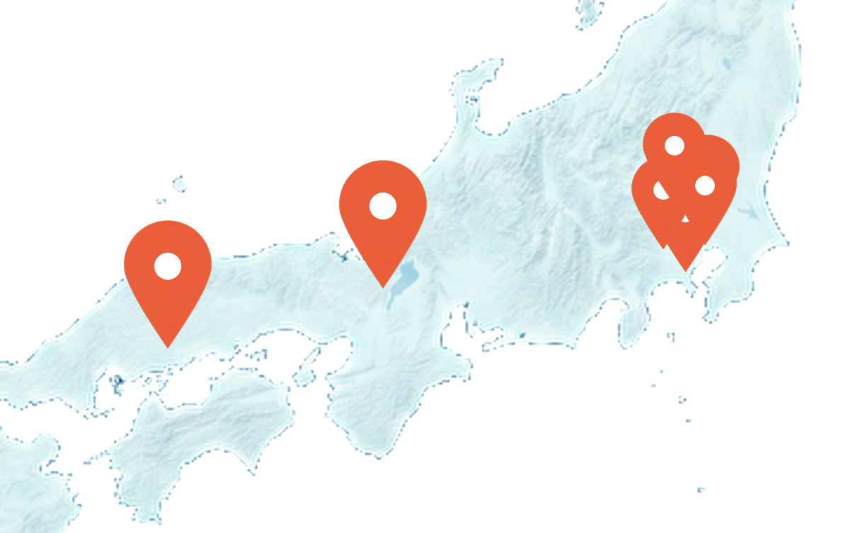全国6拠点ネットワーク 日本地図