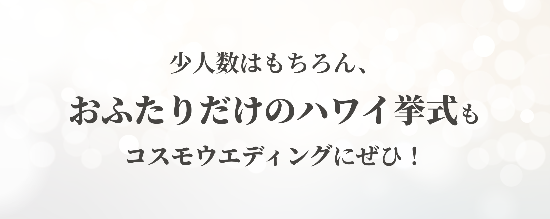 少人数はもちろん、おふたりだけのハワイ挙式もコスモウエディングにぜひ！