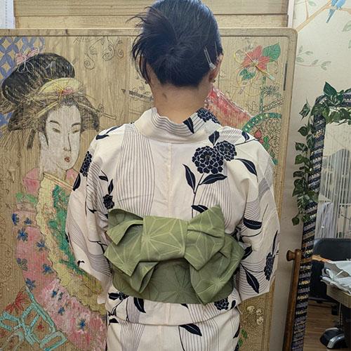 浴衣着付写真｜江東区・東砂のヘアサロン＆着付け さぶまりん美容室